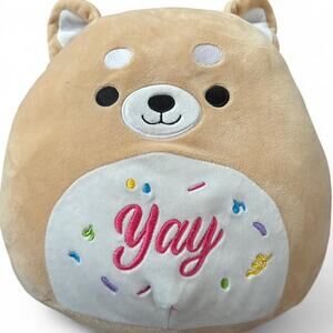 Squishmallow Angie the Shiba Inu “Yay” Celebration Birthday Bday Plushie 12”
